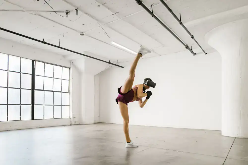 Intense VR fitness workout session